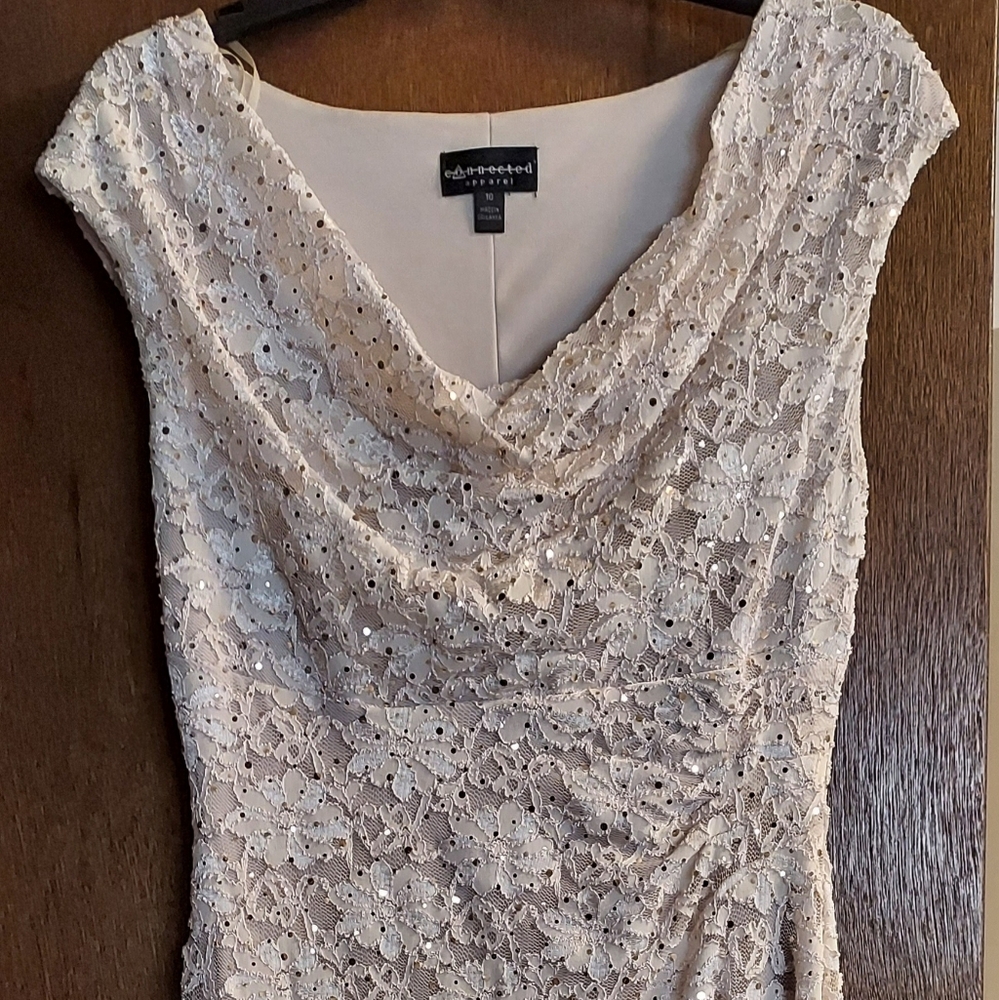 Gold cream dress